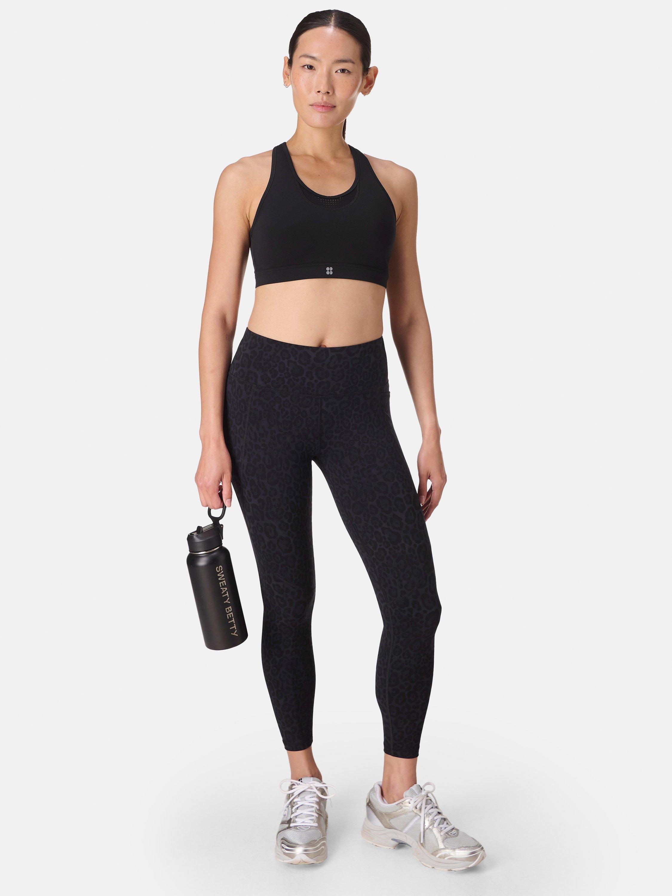 Product image 4 of 11, which shows Sweaty Betty Power 7/8 Workout Leggings, Black Wild Leopard, XXS