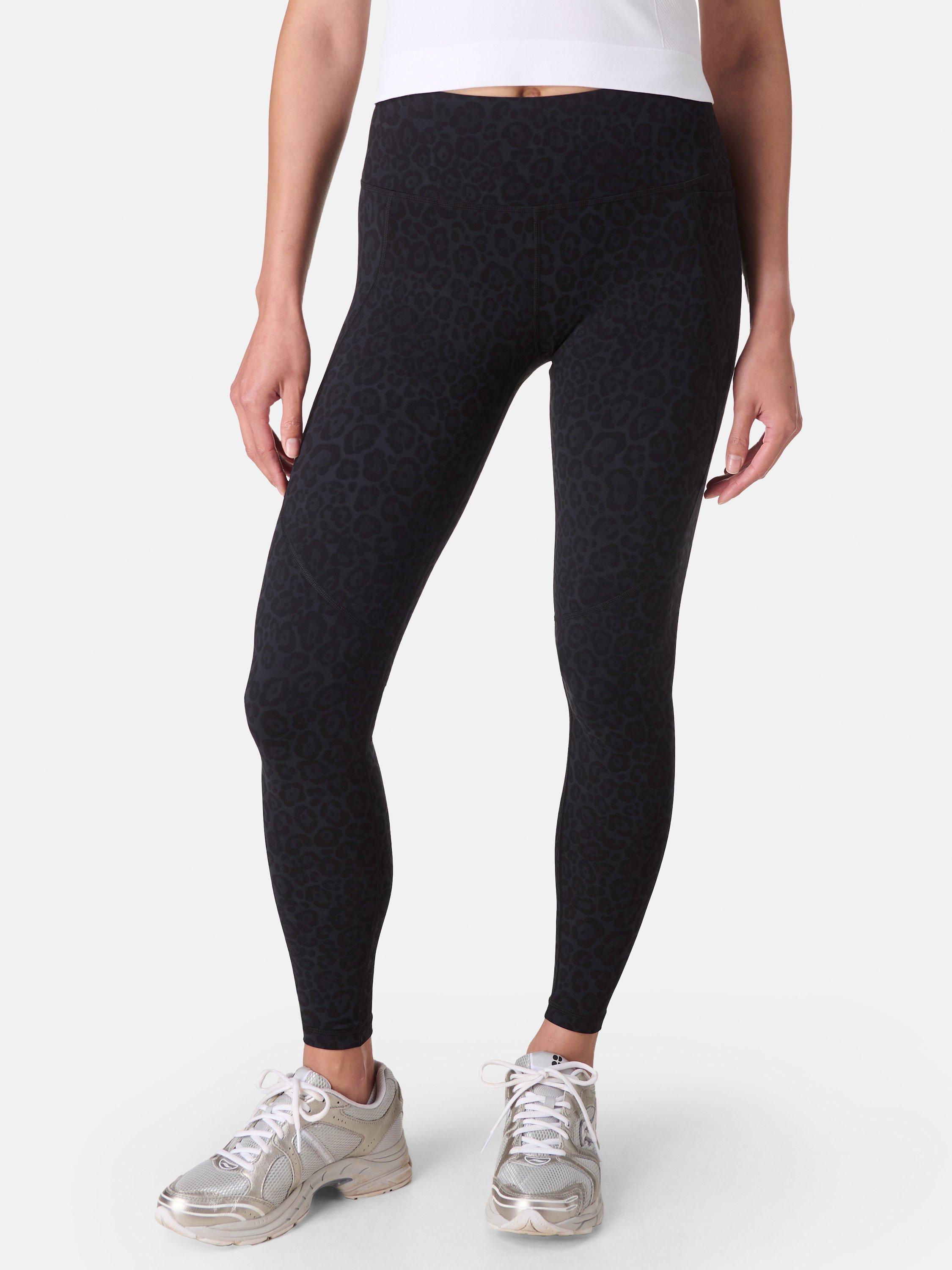 Product image 1 of 10, which shows Sweaty Betty Power Workout Leggings, Black Wild Leopard, XXS