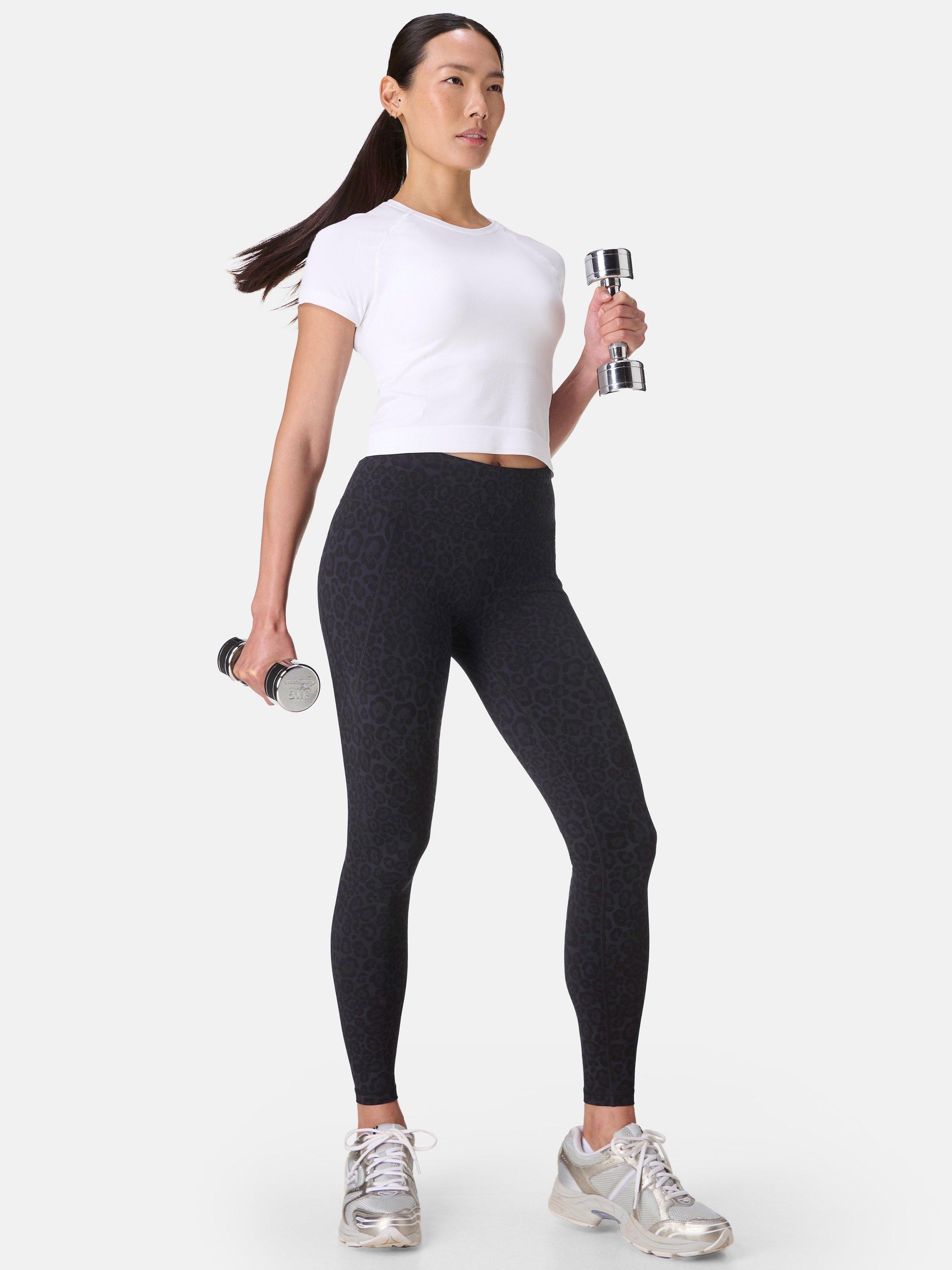 Product image 2 of 10, which shows Sweaty Betty Power Workout Leggings, Black Wild Leopard, XXS