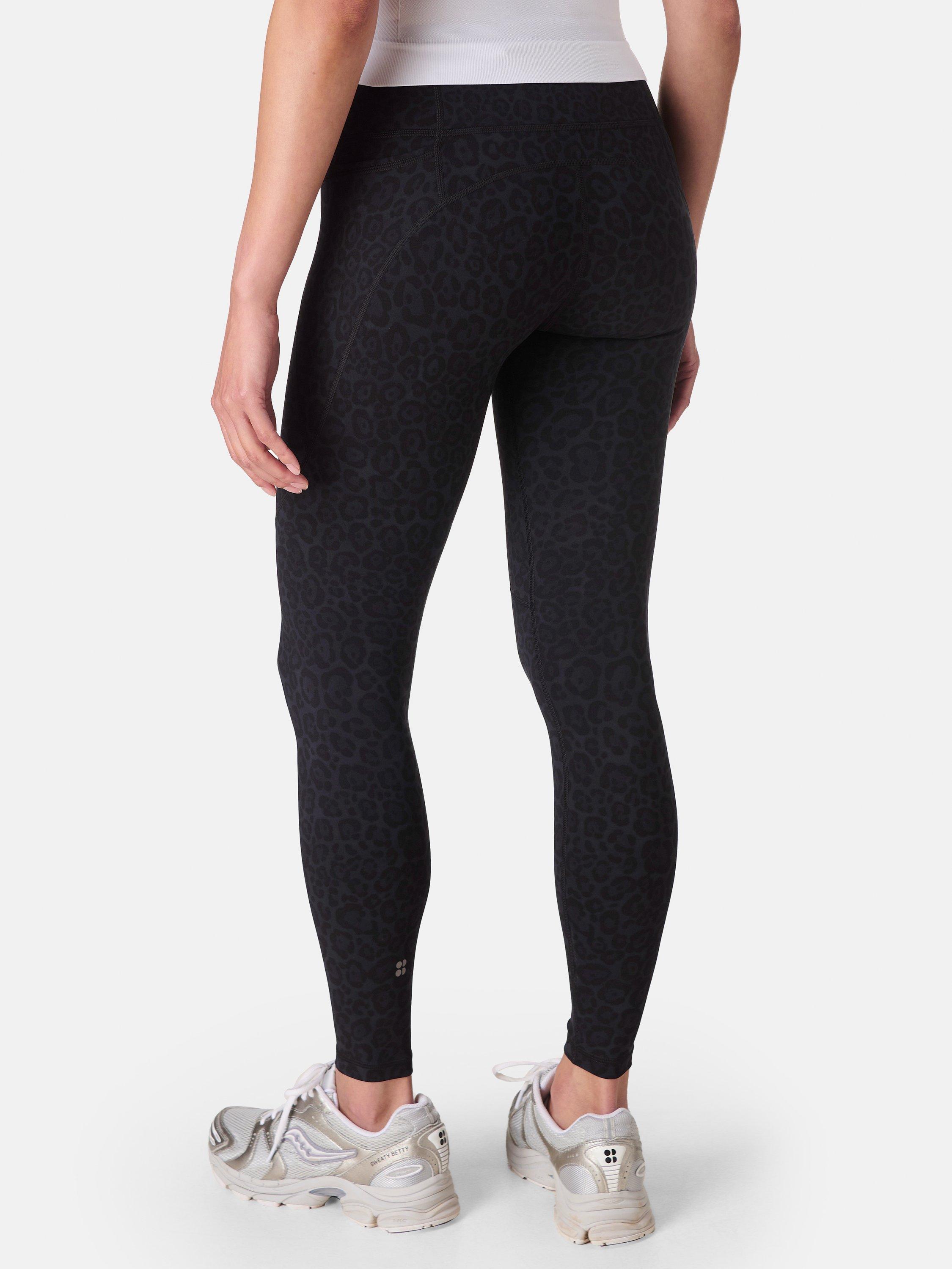 Product image 3 of 10, which shows Sweaty Betty Power Workout Leggings, Black Wild Leopard, XXS