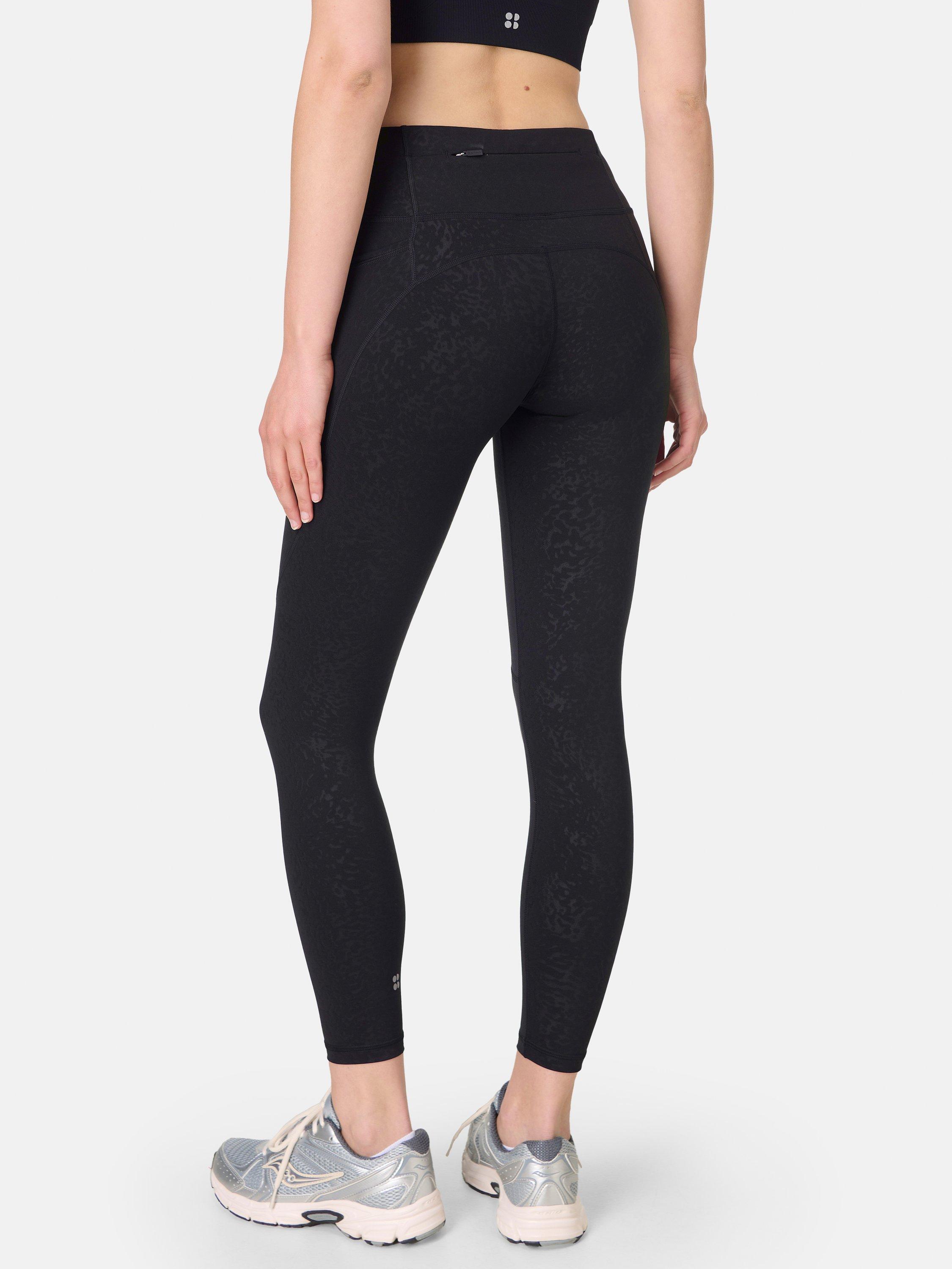 Product image 4 of 8, which shows Sweaty Betty Power Emboss 7/8 Workout Leggings, Black Tortoise, XXS