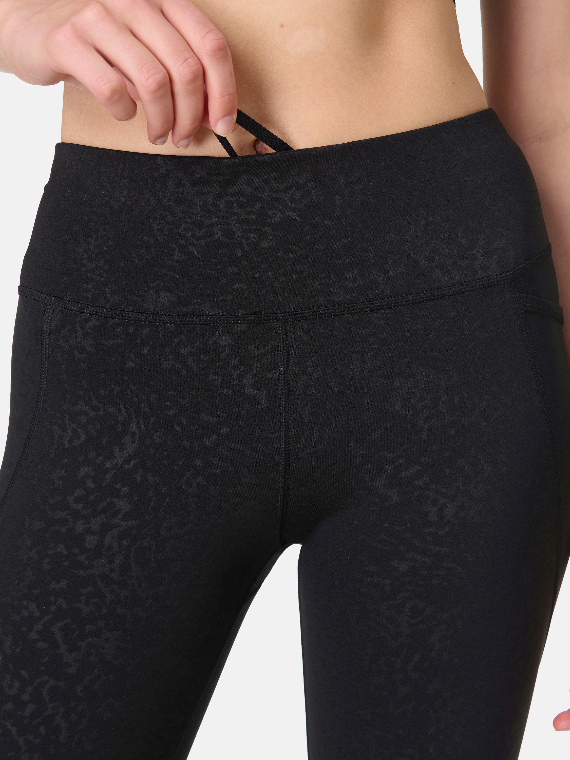 Product image 5 of 8, which shows Sweaty Betty Power Emboss 7/8 Workout Leggings, Black Tortoise, XXS
