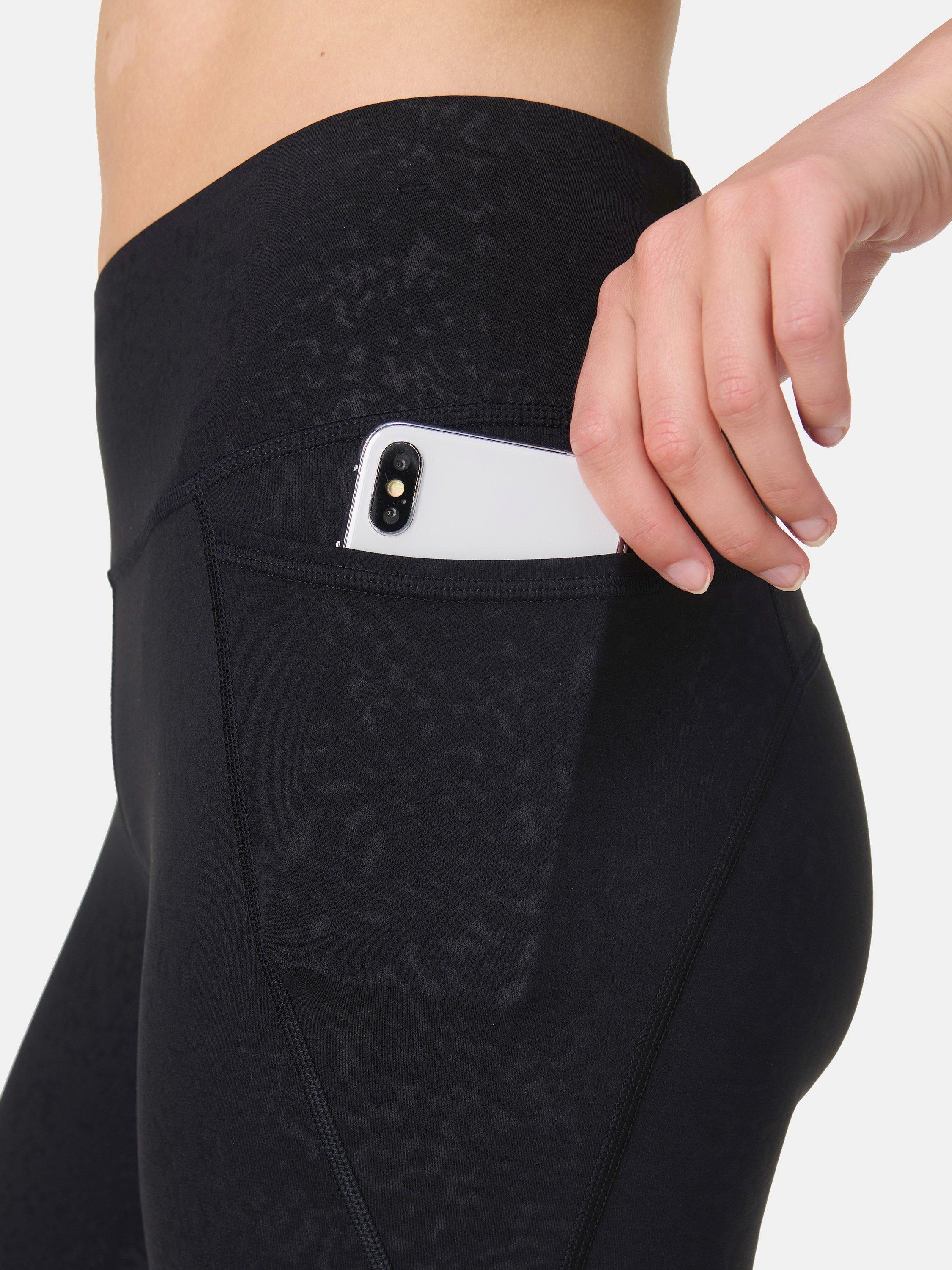 Product image 6 of 8, which shows Sweaty Betty Power Emboss 7/8 Workout Leggings, Black Tortoise, XXS