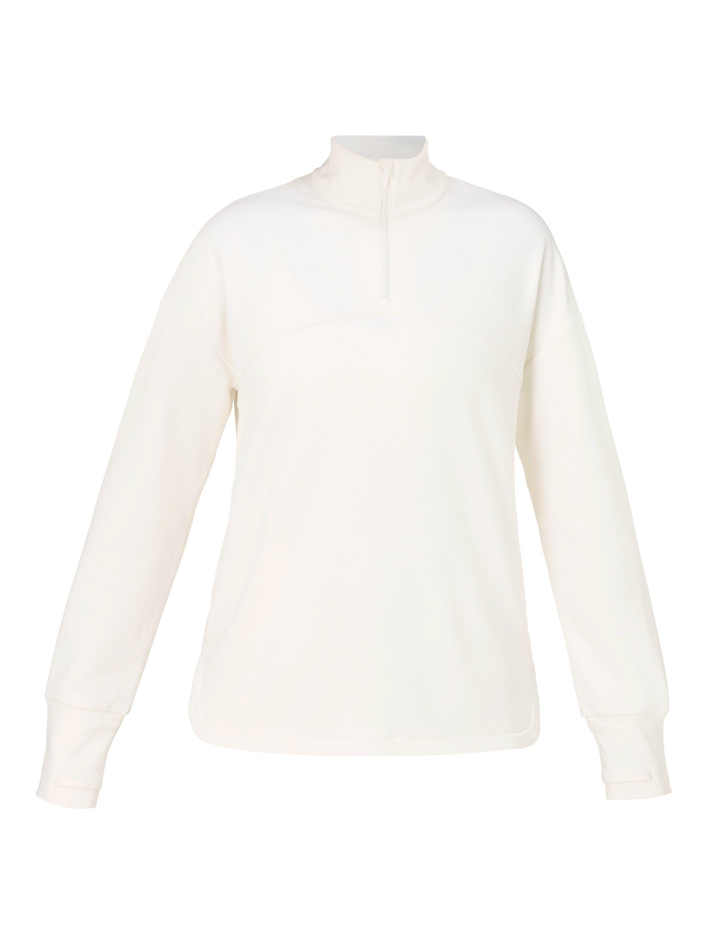 Product image 7 of 7, which shows Sweaty Betty Ultimate Studio Midlayer Top, Lily White, XXS