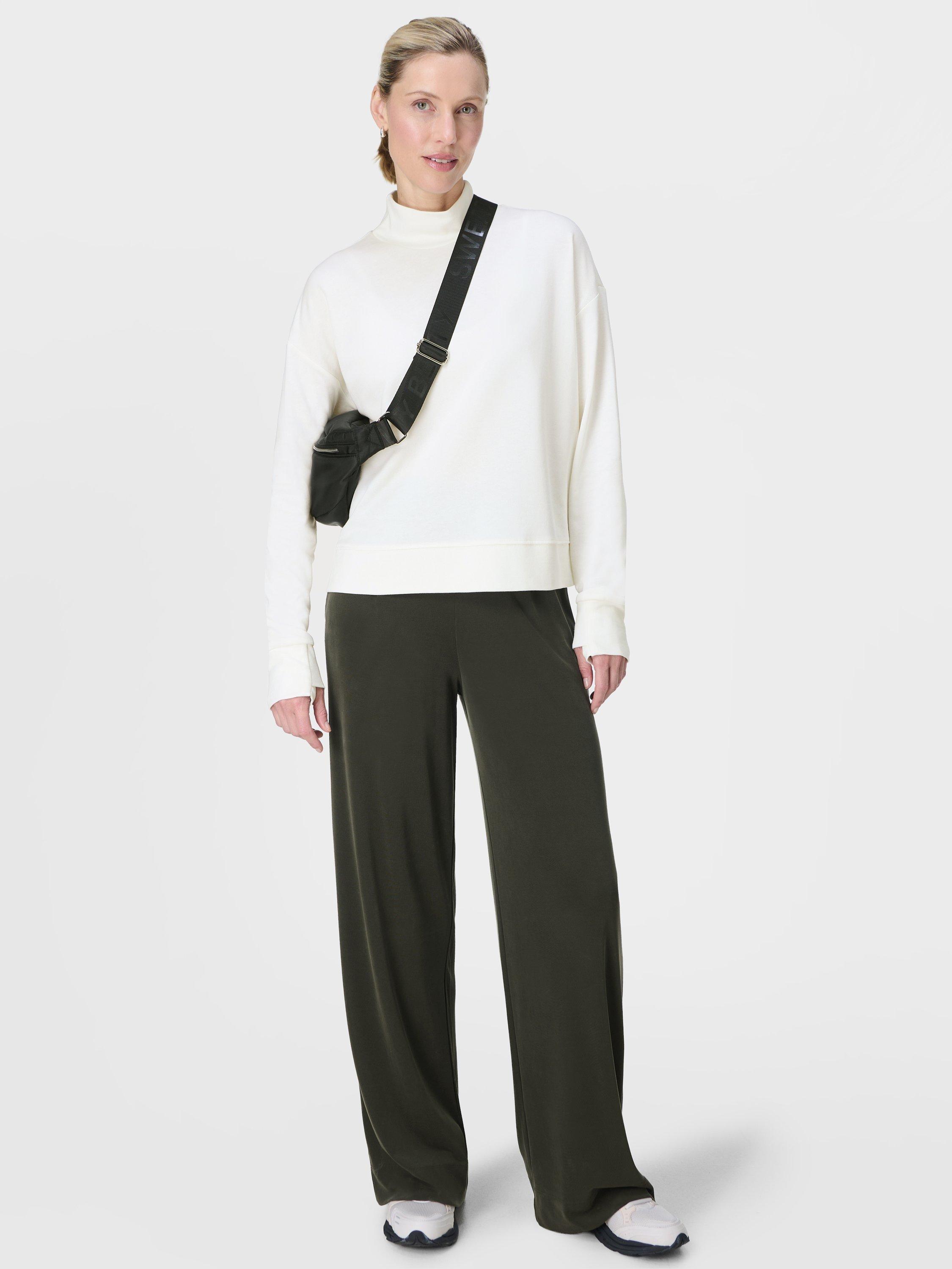 Product image 5 of 7, which shows Sweaty Betty After Class Funnel Neck Seatshirt, Lily White, S