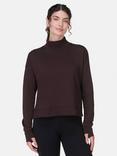 Sweaty Betty After Class Funnel Neck Seatshirt, Sable Brown