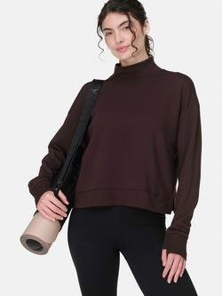 Sweaty Betty After Class Funnel Neck Seatshirt - view 2, Sable Brown