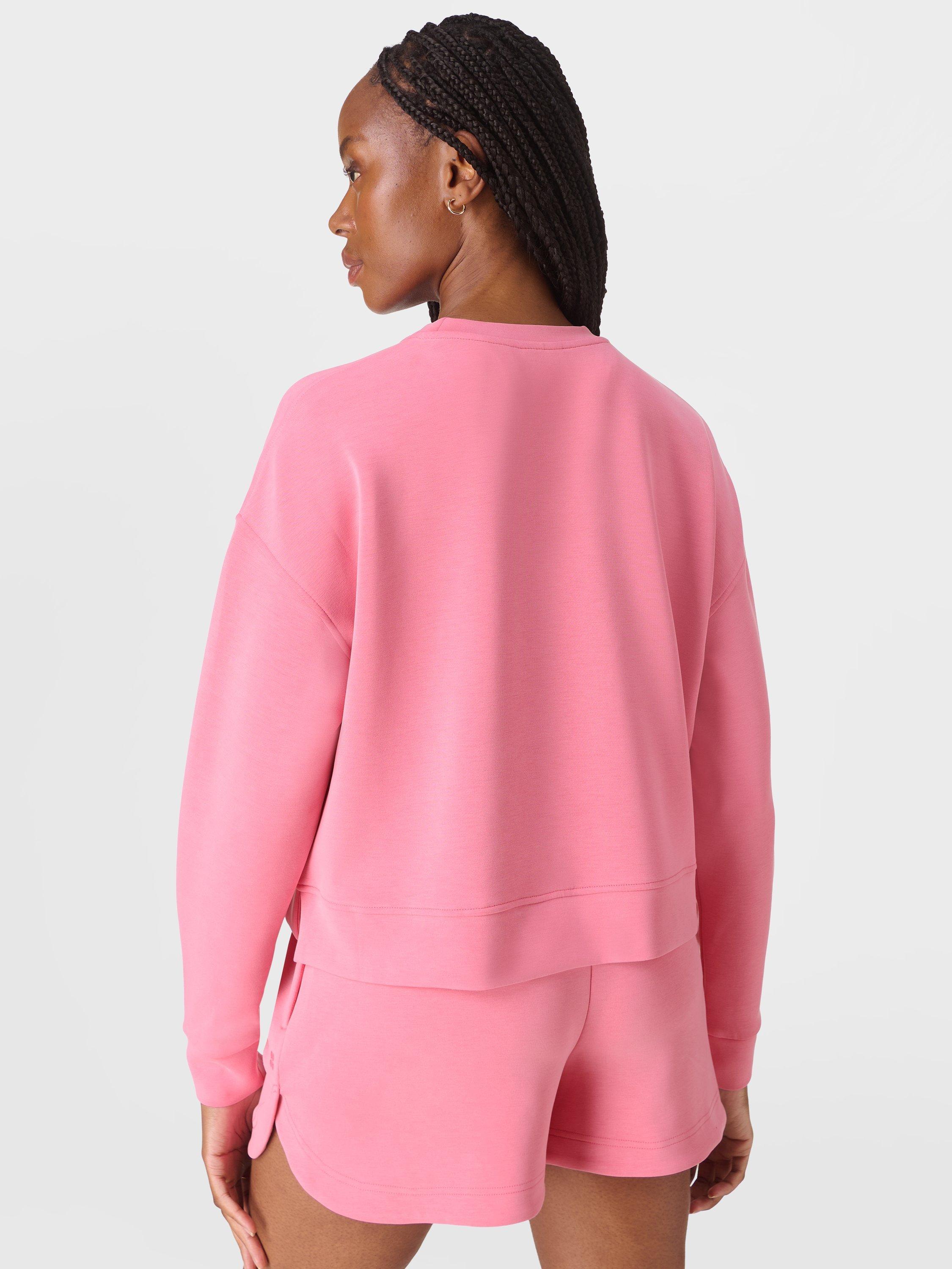 Product image 3 of 8, which shows Sweaty Betty Sand Wash Cloud Weight Sweatshirt, Lollipop Pink, XXS