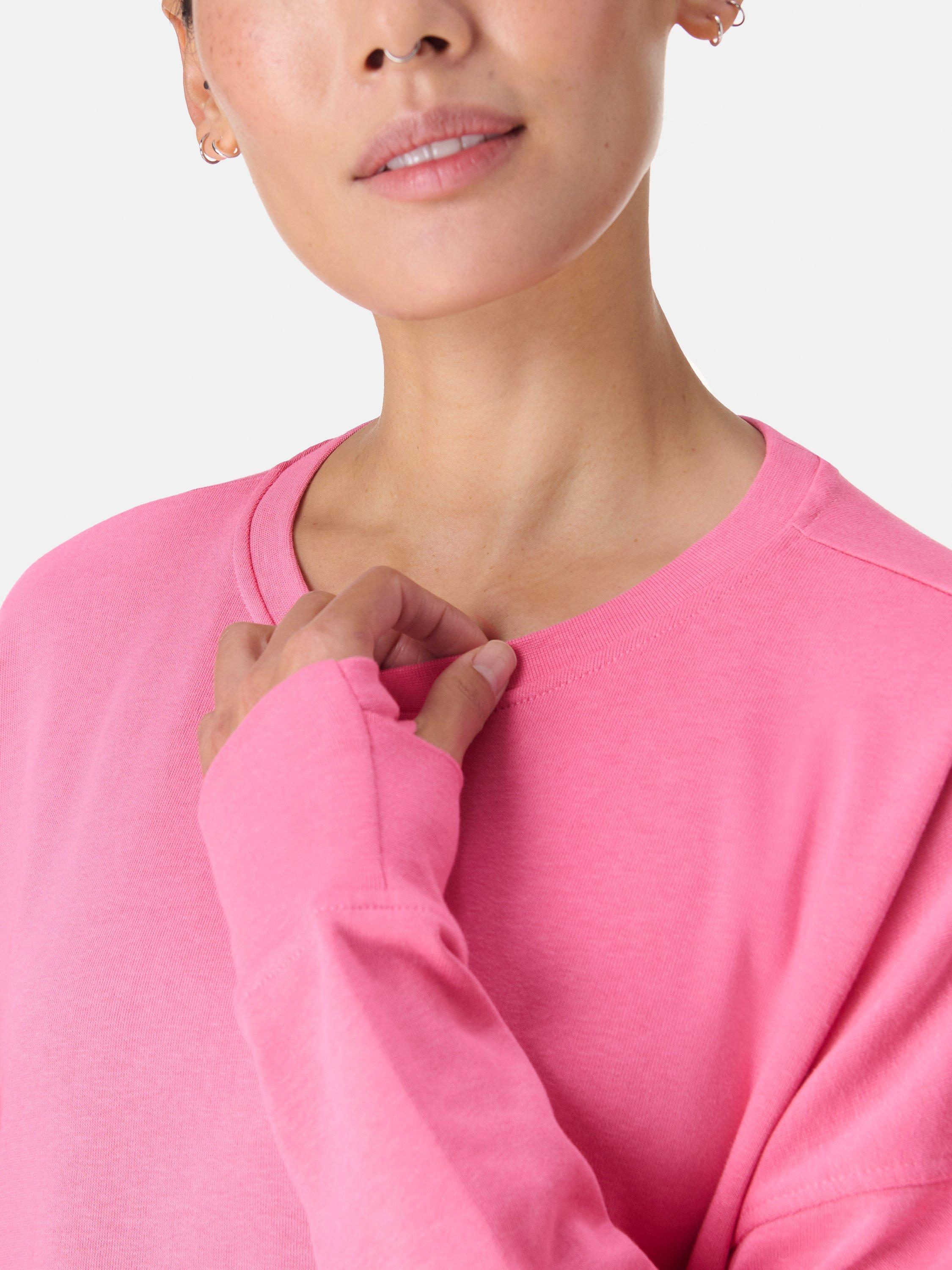 Product image 5 of 7, which shows Sweaty Betty After Class Crop Sweatshirt, Lollipop Pink, XXS