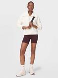 Sweaty Betty Peaceful Rib 1/2 Zip Cropped Sweatshirt, Lily White