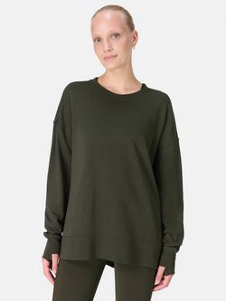 Sweaty Betty After Class Longline Sweatshirt, Nori Green