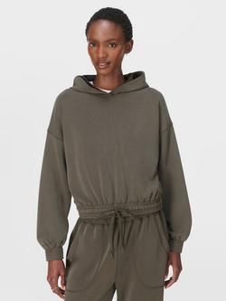 Sweaty Betty Sand Wash CloudWeight Crop Hoodie, Nori Green