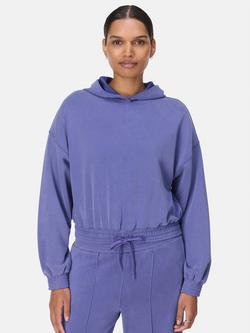 Sweaty Betty Sand Wash CloudWeight Crop Hoodie, Rich Blue
