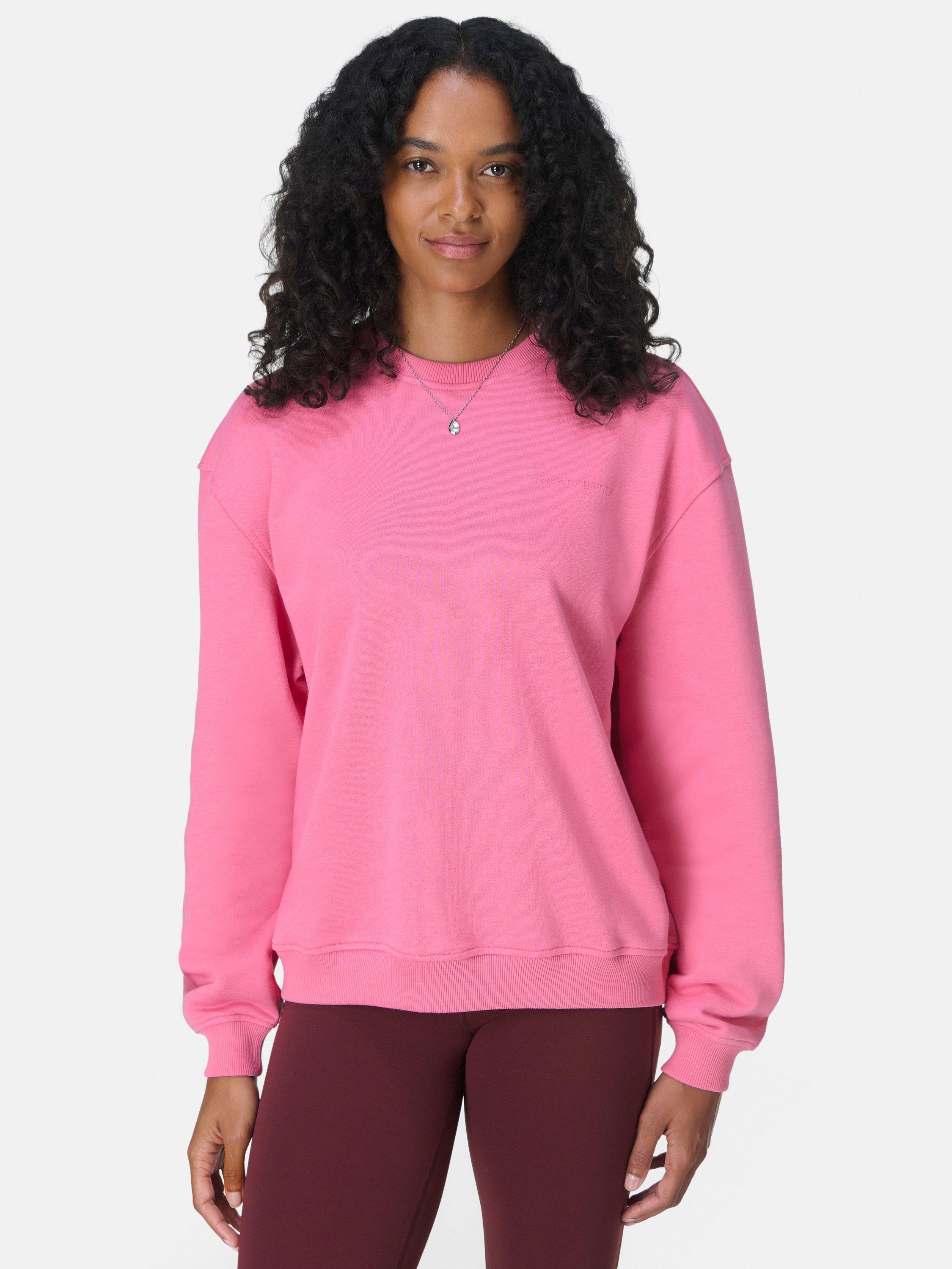 Sweaty Betty Revive Crew Neck Sweatshirt, Lollipop Pink