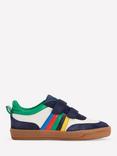 Mini Boden Kids' Colourblock Low Top Trainers, Ivory Multi Stripe