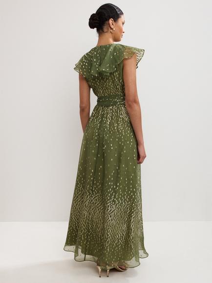 Phase Eight Collection 8 Astrid Silk Rich Maxi Dress, Green - view 2, Green