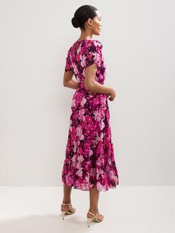 Phase Eight Azalea Floral Midi Dress, Multi - view 2, Multi