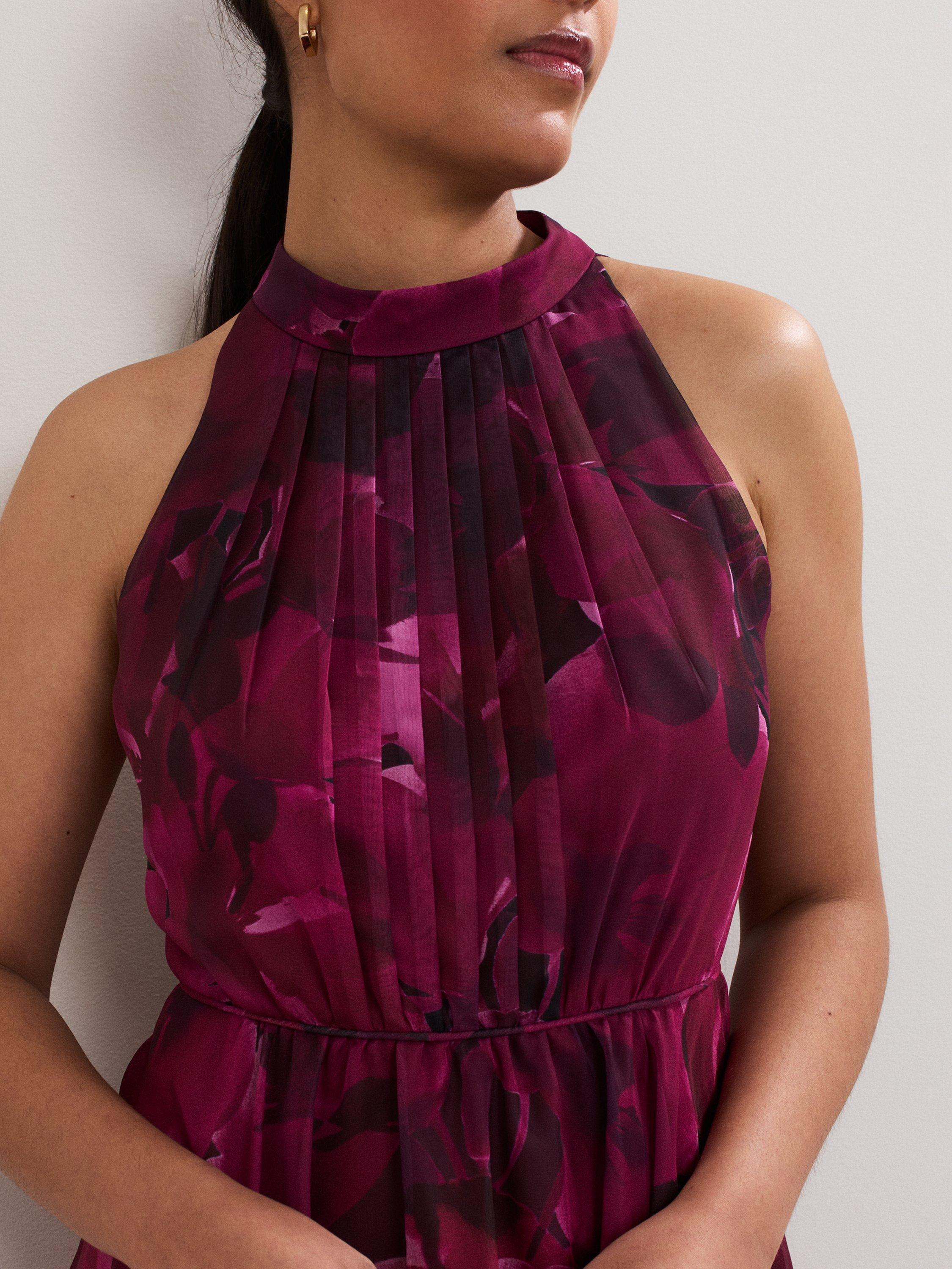Product image 4 of 7, which shows Phase Eight Petite Bethany Floral Ombre Dress, Multi, 6