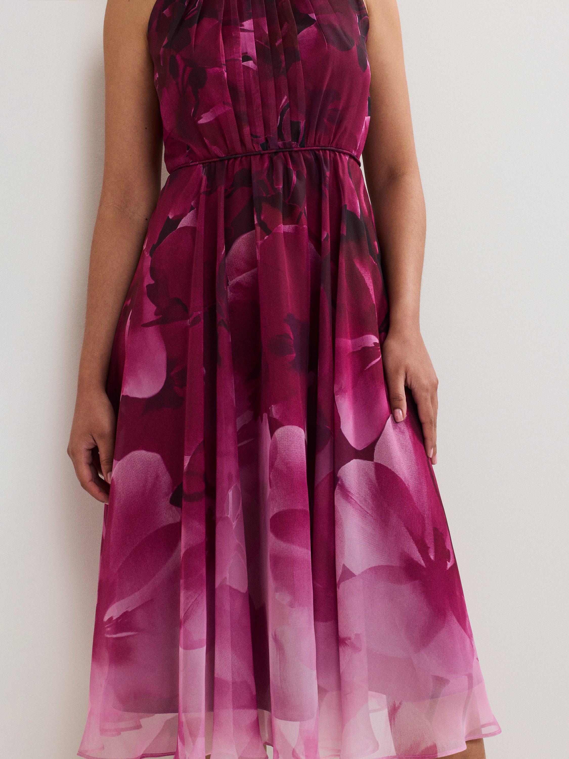 Product image 7 of 7, which shows Phase Eight Petite Bethany Floral Ombre Dress, Multi, 6