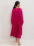 Phase Eight Petite Faye Plisse Midi Dress, Pink
