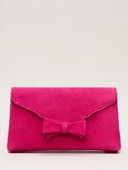 Phase Eight Suede Bow Clutch Bag, Pink
