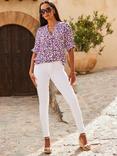 Sosandar Animal Print Button Front Tunic Top