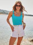Sosandar Chevron Textured Crochet Ring Detail Vest Top