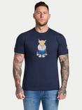 Raging Bull Cotton Regular Fit Farmer Bully Boy Graphic T-Shirt, Navy