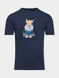 Raging Bull Cotton Regular Fit Farmer Bully Boy Graphic T-Shirt, Navy