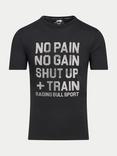 Raging Bull Cotton Blend Regular Fit No Pain No Gain Graphic T-Shirt, Black