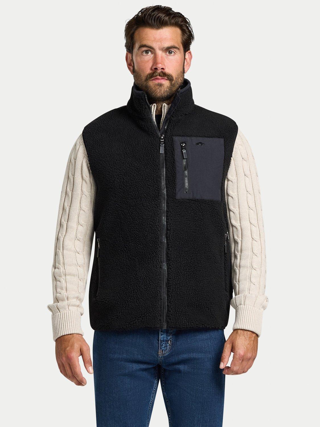 Product image 1 of 8, which shows Raging Bull Heavy Borg Fleece Gilet, Black, S