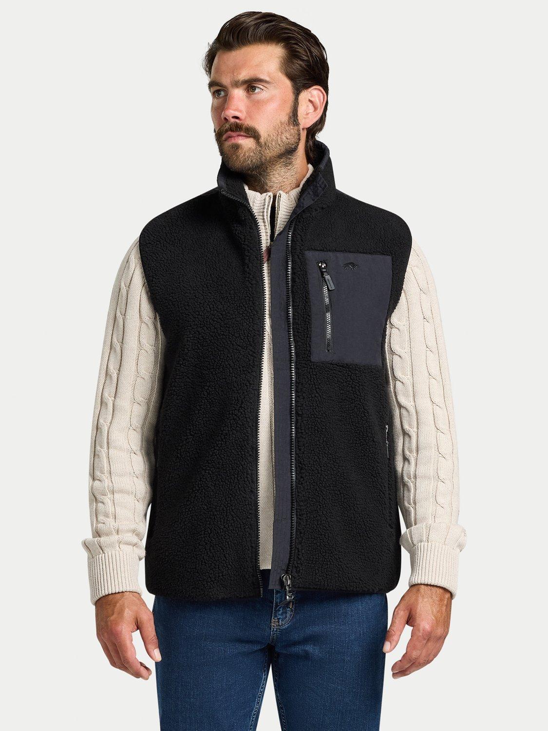 Product image 6 of 8, which shows Raging Bull Heavy Borg Fleece Gilet, Black, S