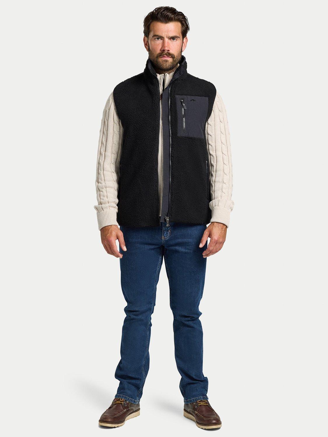 Product image 7 of 8, which shows Raging Bull Heavy Borg Fleece Gilet, Black, S
