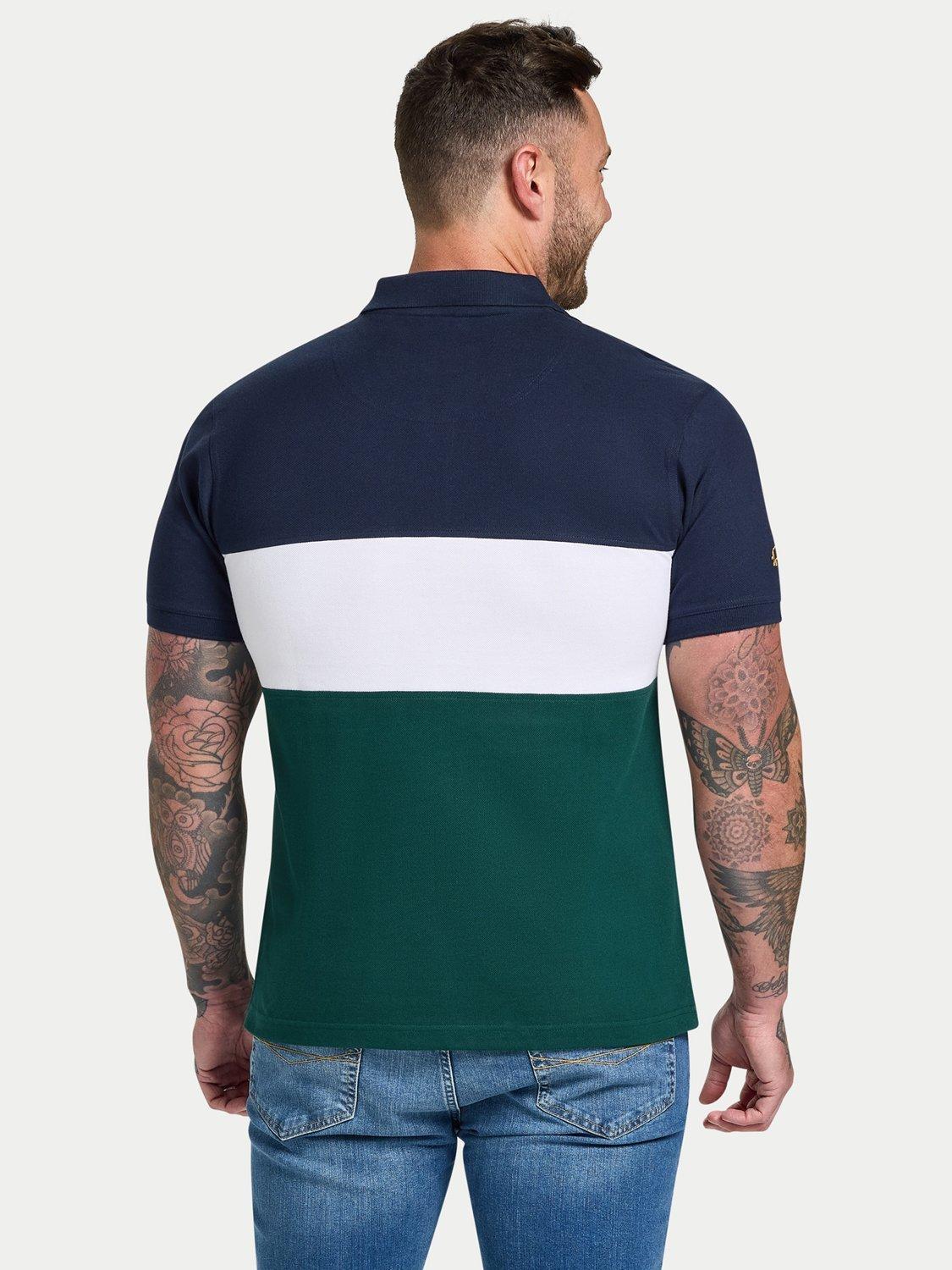 Product image 3 of 8, which shows Raging Bull Cut & Sew Panel Pique Short Sleeve Polo Top, Forest, S