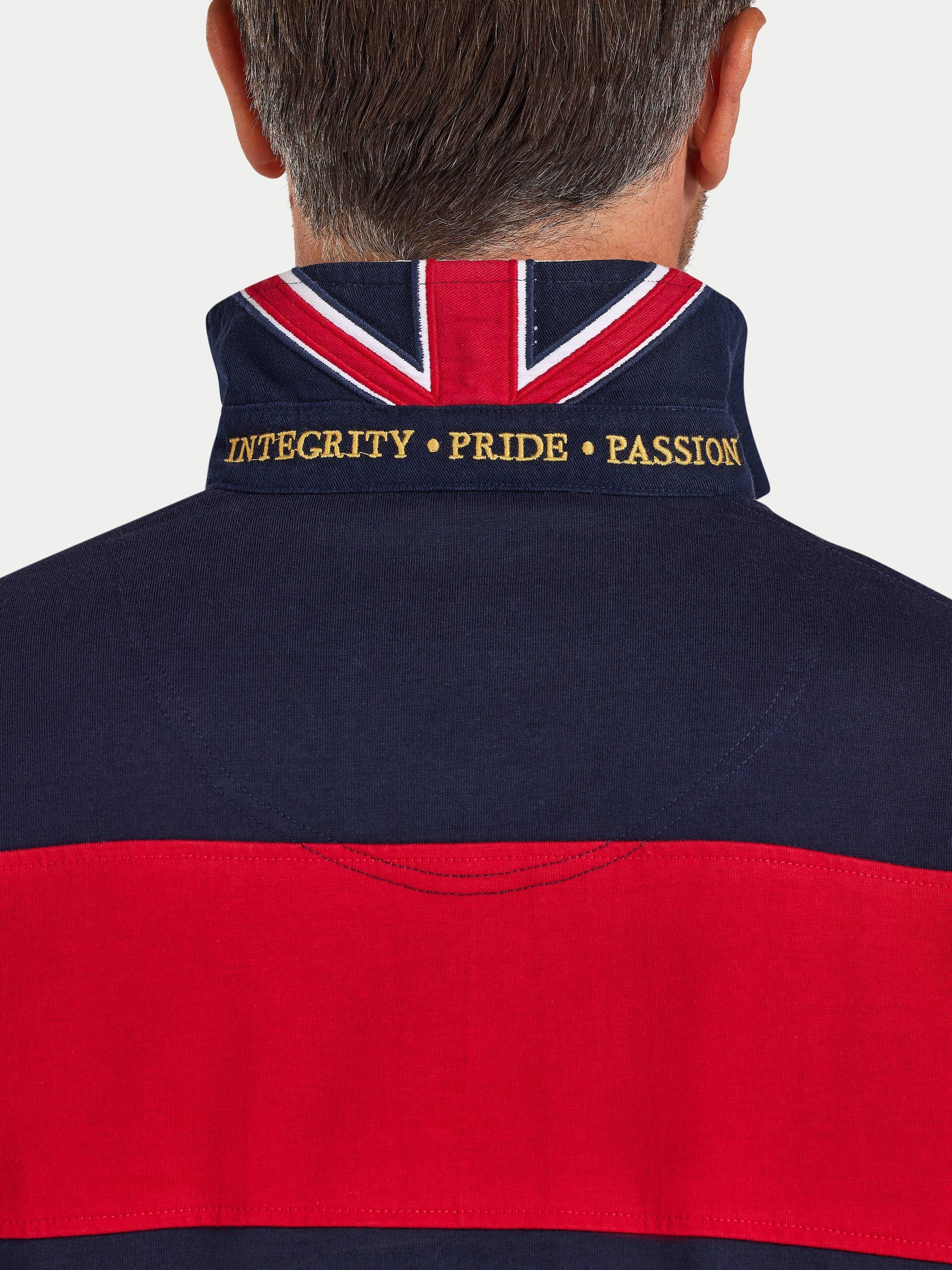 Product image 6 of 9, which shows Raging Bull Striped Rugby Shirt, Navy, S