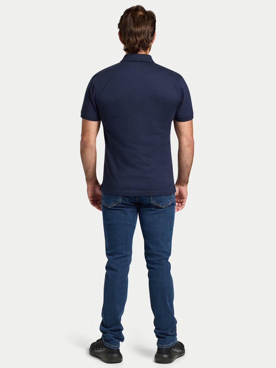 Product image 8 of 8, which shows Raging Bull Cotton Regular Fit Rugby Club Polo Shirt, Navy, S