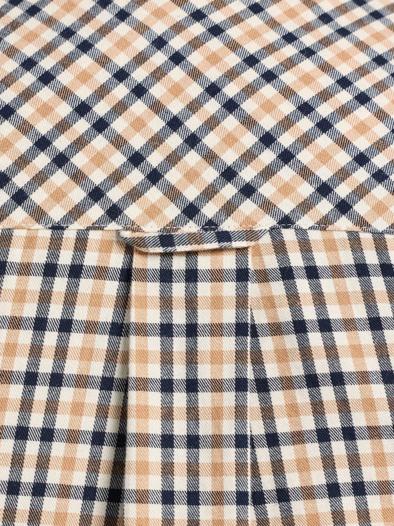 Product image 6 of 9, which shows Raging Bull Brookes Cotton Regular Fit Gingham Shirt, Tan, S