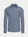 Raging Bull Classic Poplin Cotton Regular Fit Stripe Shirt, Navy