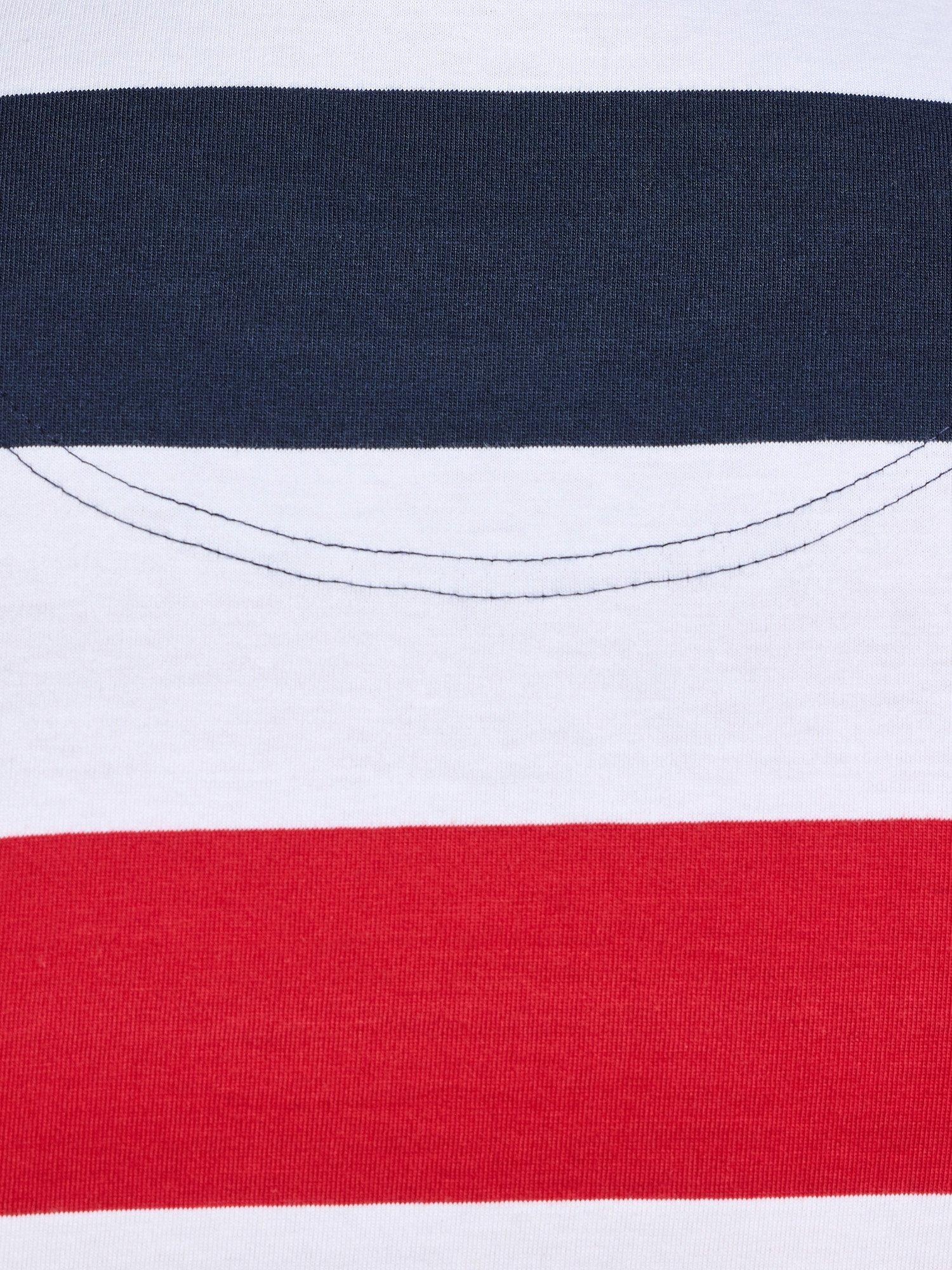 Product image 5 of 7, which shows Raging Bull Contrast Chest Stripe T-Shirt, Navy/Red, S