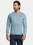 Raging Bull Cotton Cashmere Blend Classic Crew Neck Knit Top, Green Marl