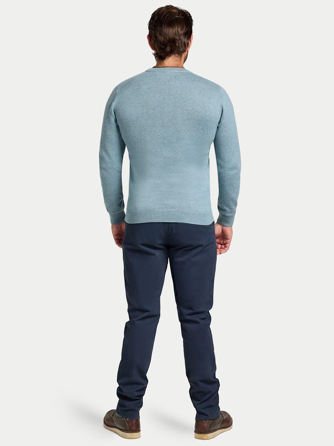 Product image 6 of 6, which shows Raging Bull Cotton Cashmere Blend Classic Crew Neck Knit Top, Green Marl, S