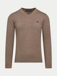 Raging Bull Cotton Cashmere Blend Classic Crew Neck Knit Top, Toast