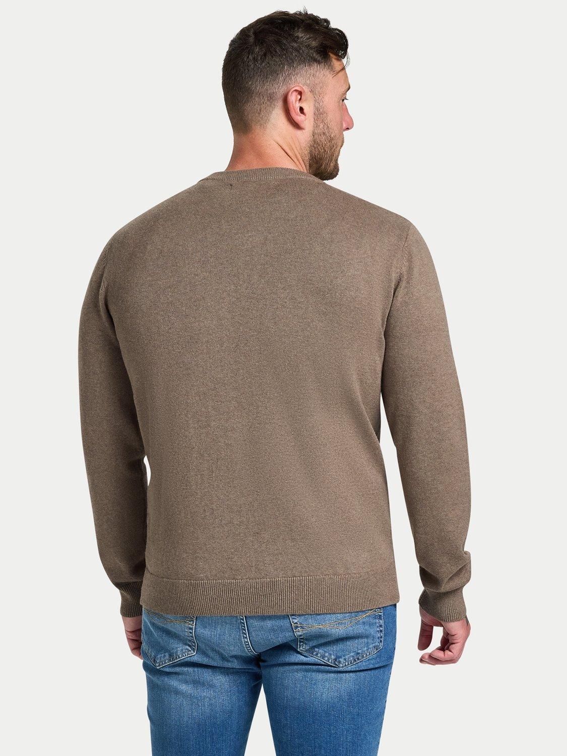 Product image 3 of 6, which shows Raging Bull Cotton Cashmere Blend Classic Crew Neck Knit Top, Toast, S