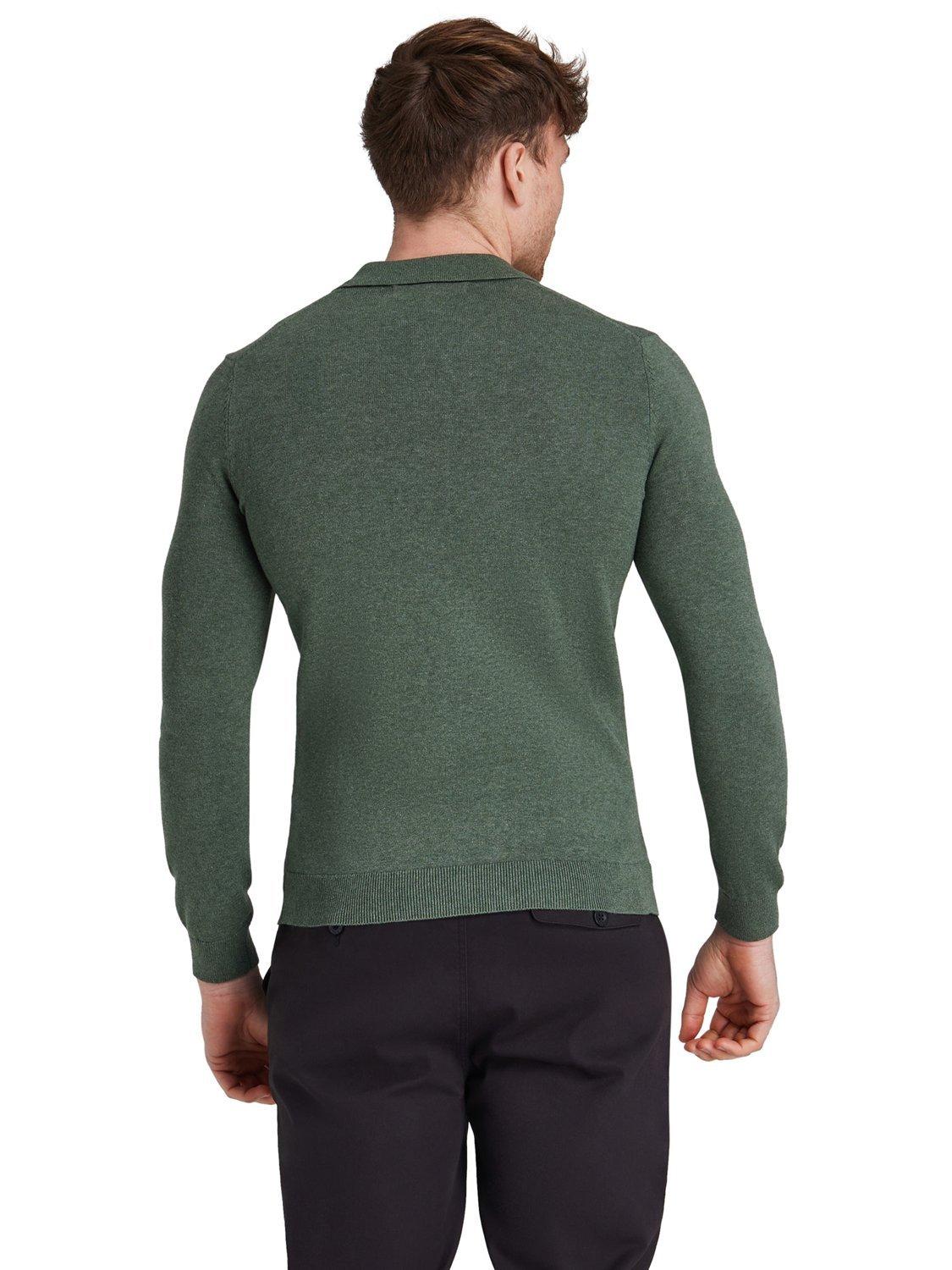 Product image 3 of 6, which shows Raging Bull Classic Knitted Cotton Polo Shirt, Sage, S