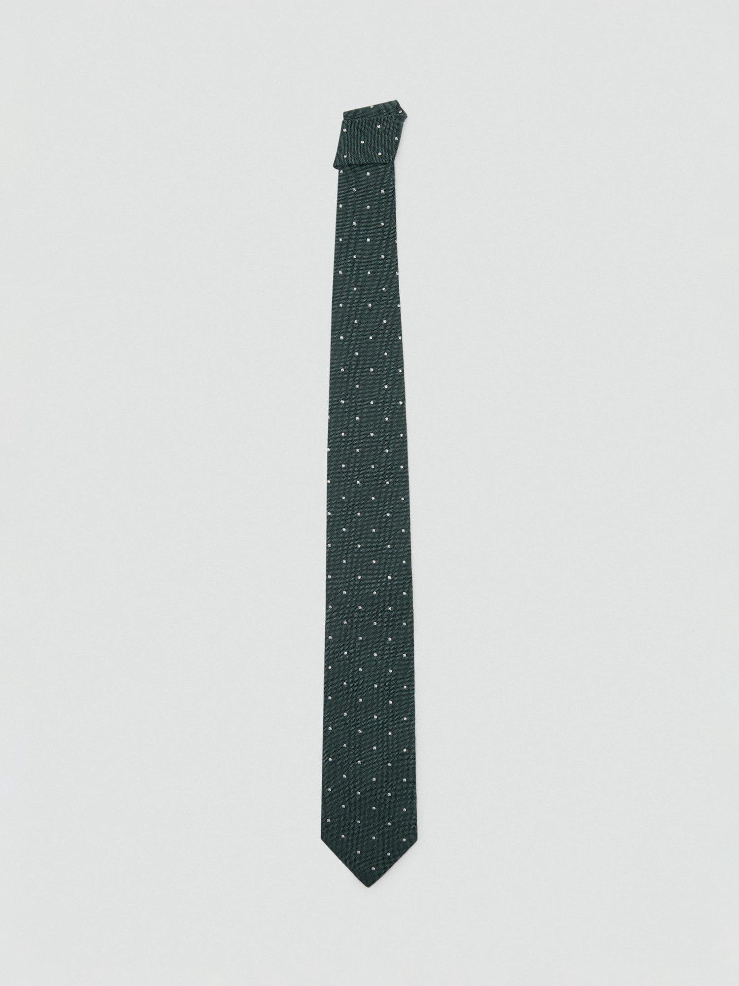 Mango Polka Dot Silk Wool Blend Tie