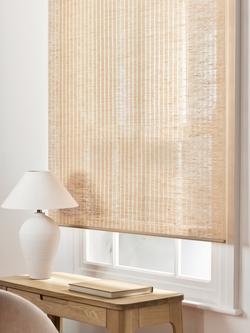 John Lewis Cordless Jute Stripe Roller Blind, Natural - view 2, Natural