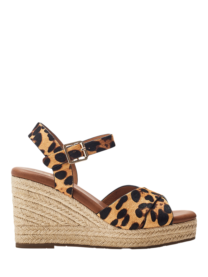 Product image 1 of 5, which shows Moda in Pelle Jasminium Leopard Print Wedge Sandals, Multi, 3