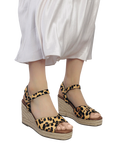 Moda in Pelle Jasminium Leopard Print Wedge Sandals