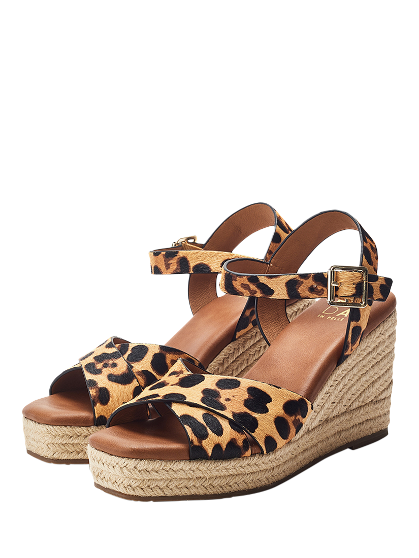 Product image 3 of 5, which shows Moda in Pelle Jasminium Leopard Print Wedge Sandals, Multi, 3