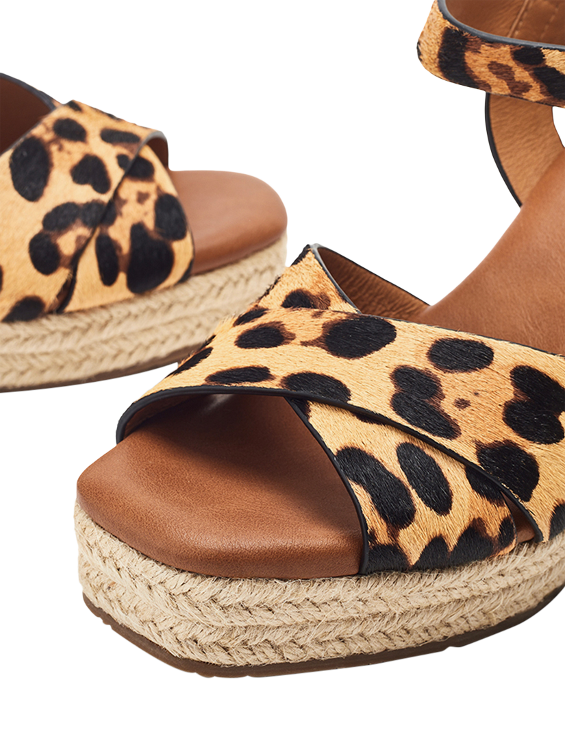 Product image 5 of 5, which shows Moda in Pelle Jasminium Leopard Print Wedge Sandals, Multi, 3